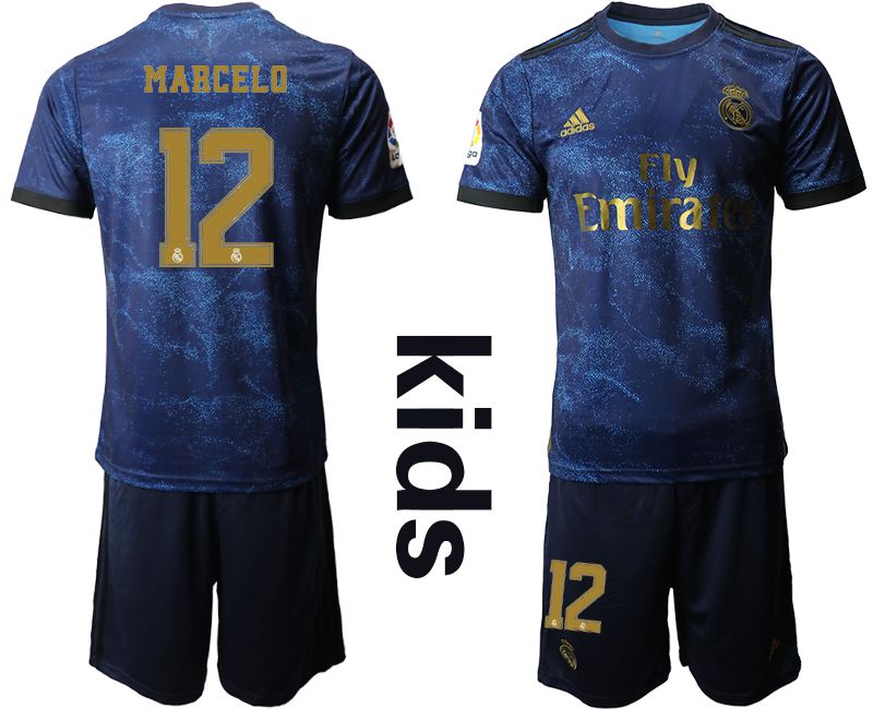 Youth 2019-2020 club Real Madrid away #12 blue Soccer Jerseys->real madrid jersey->Soccer Club Jersey